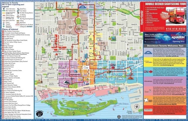 Mapa das paisagens de Toronto