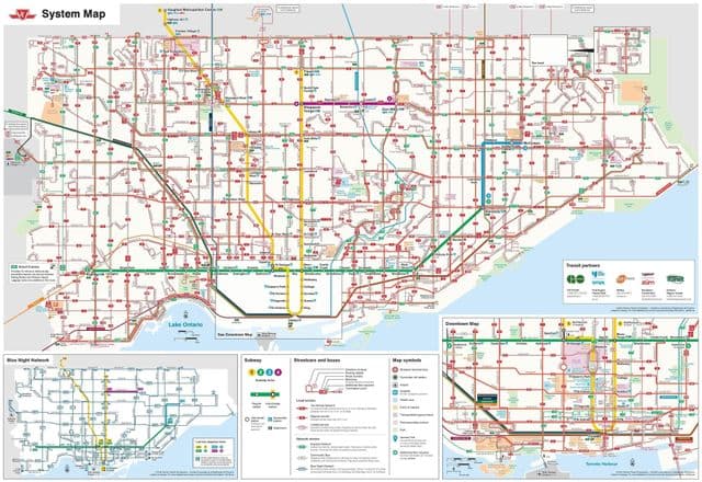 Mapa da rodoviária de Toronto