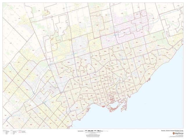 Mapa de códigos postais de Toronto
