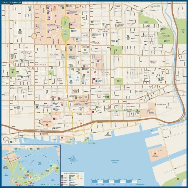 Mapa das ruas de Toronto
