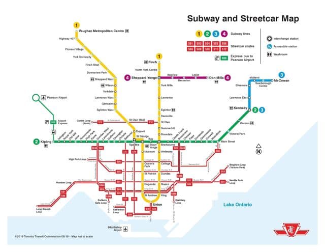 Mapa da estação de metrô de Toronto